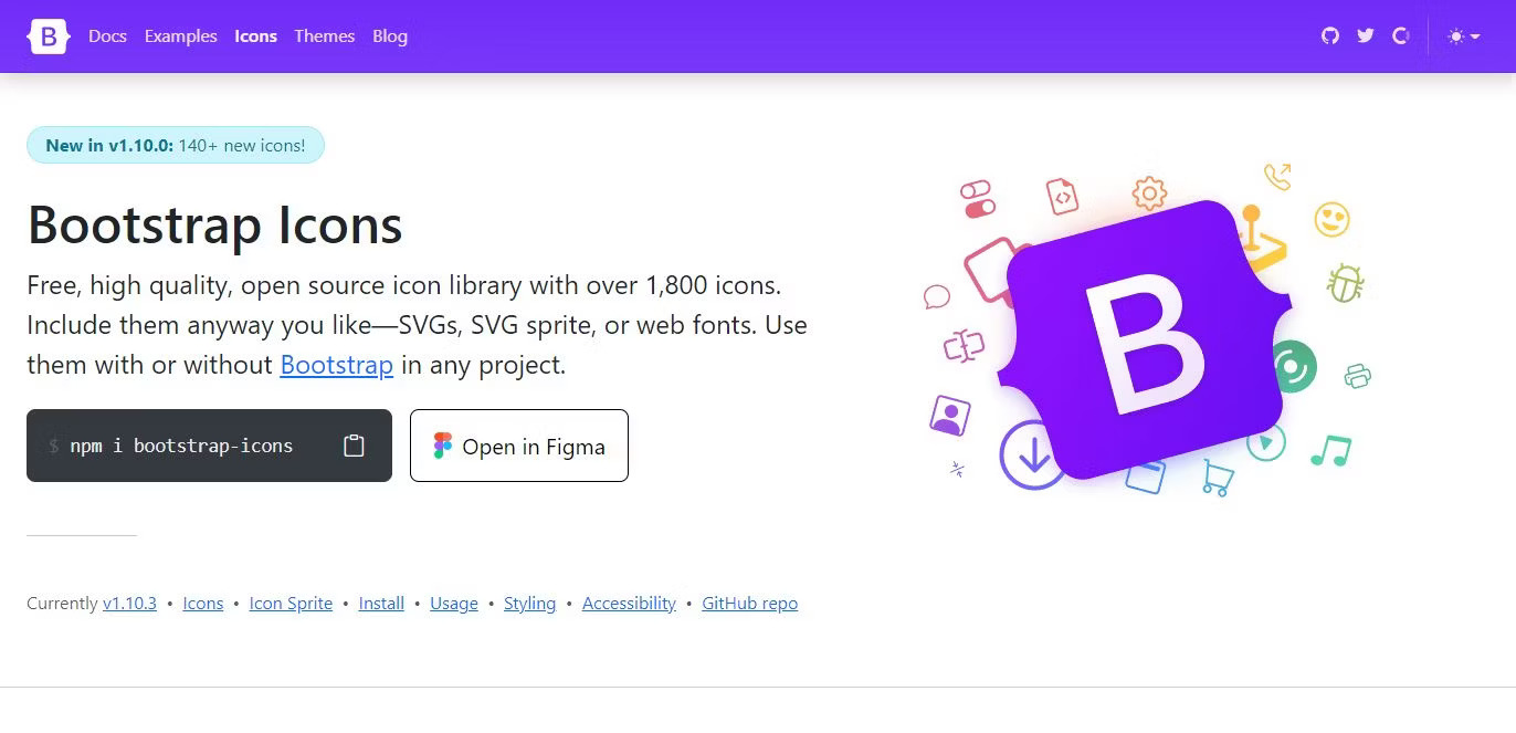 bootstrap icons landing page screenshot 1