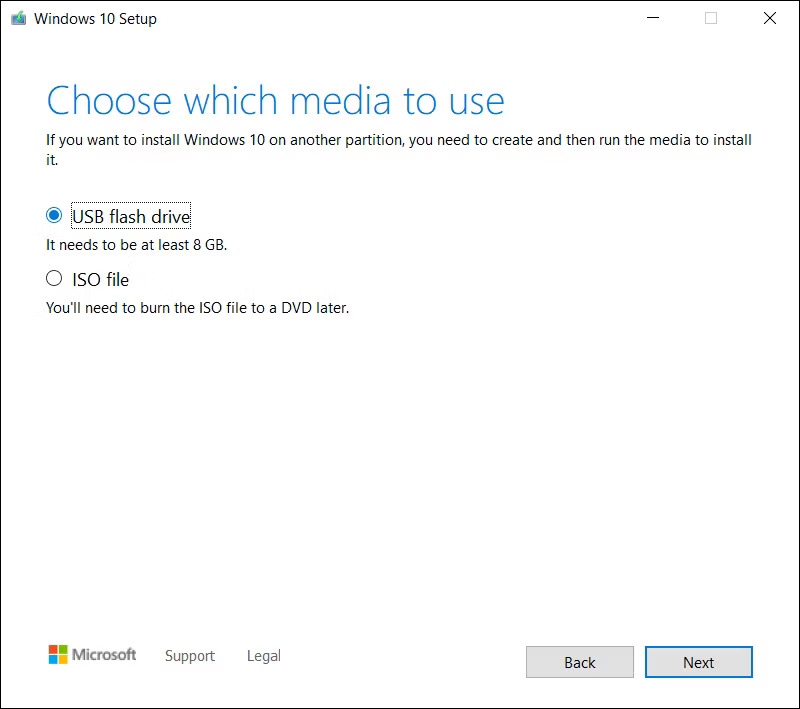 muo windows install usb media2