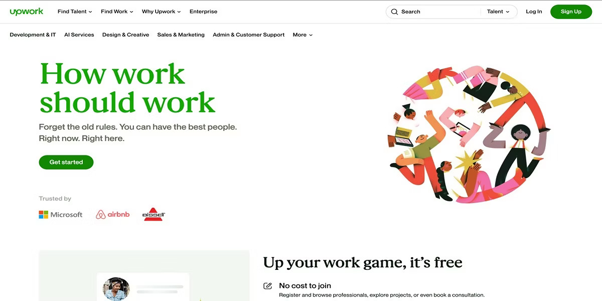 upwork home page