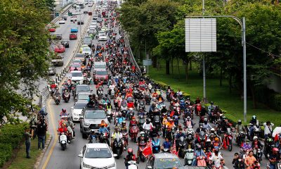 Protesters in Over 500 Cars and Motorcycles Rally Against Senators in Thailand
