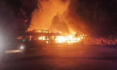 Fire at Wat Khlong Rai Temple in Northern Thailand