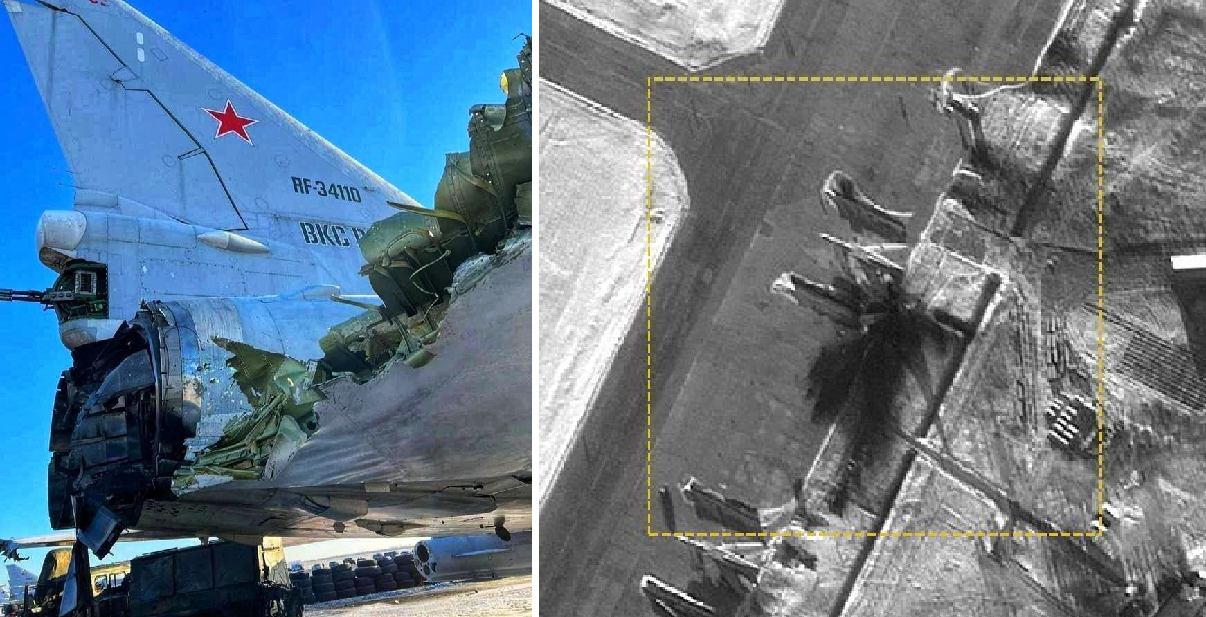 Tupolev Tu-22 destroyed drone attack