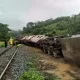 The flooding in Phrae, Thailand, caused an express train to derail