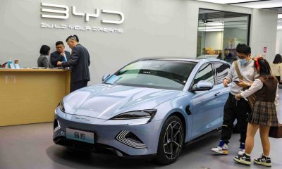China's Electric Car Manufacturer BYD in Tesla Rear View Mirror