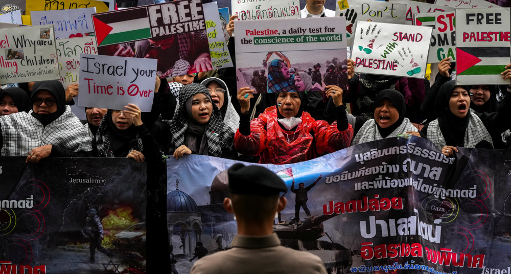protests israeli embassy bangkok