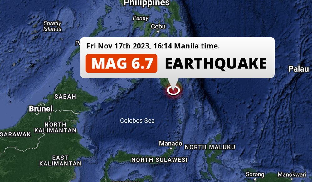 Philippines Hit By Magnitude 6.7 Earthquake, One Dead, 18 Injured