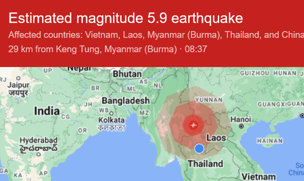 Magnitude 5.9 Earthquake in Myanmar Shakes Homes in Chiang Rai