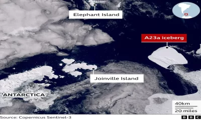 The World's Biggest Antarctic Iceberg A23a is on the Move After 30 Years