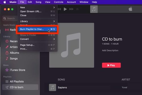 Use Music App to Burn CD from Spotify on Mac