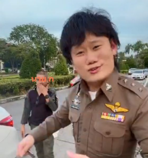 Facebook Video of Chinese Influencer Wearing Thai Police Uniform