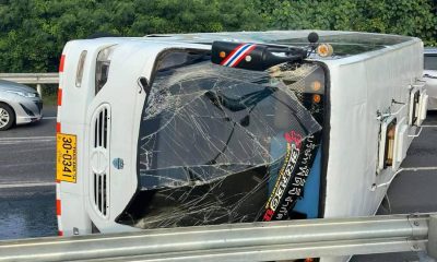 Tour Bus Crashes and Overturns in Phuket