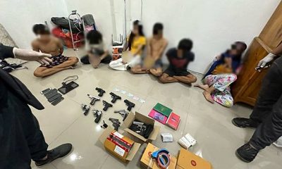 Bangkok police arrested members of a teenage gang in Nong Chok district