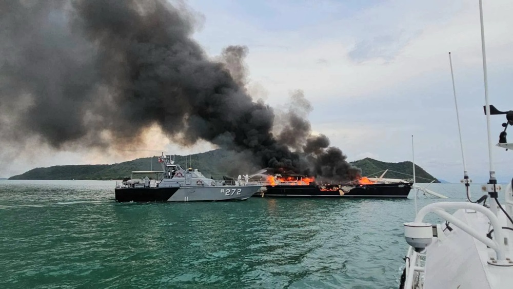 Obsession II on fire in Phuket