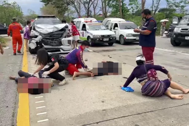 Two Accidents in Lampang Leave Two Dead, Fifteen Injured