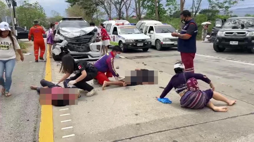 Two Accidents in Lampang Leave Two Dead, Fifteen Injured