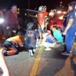 Three Vehicle Crash Injures More than 10 Songkran Revelers