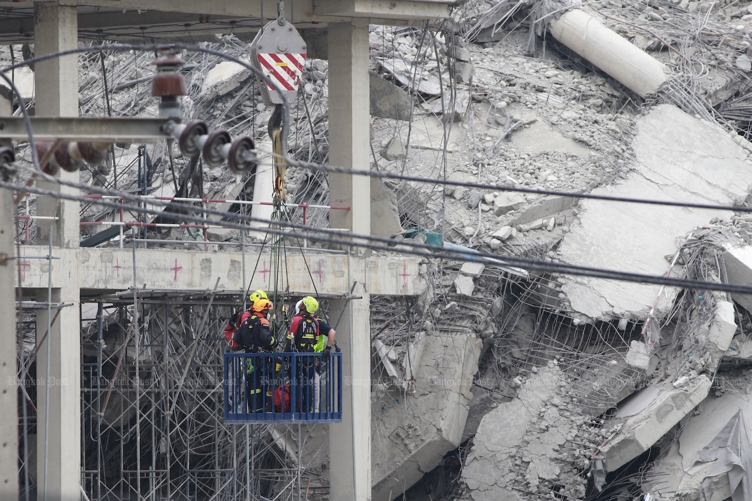 Bangkok, Collapsed Building, Steel Bars