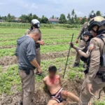 Crazed Man Attacks Police With a Knife