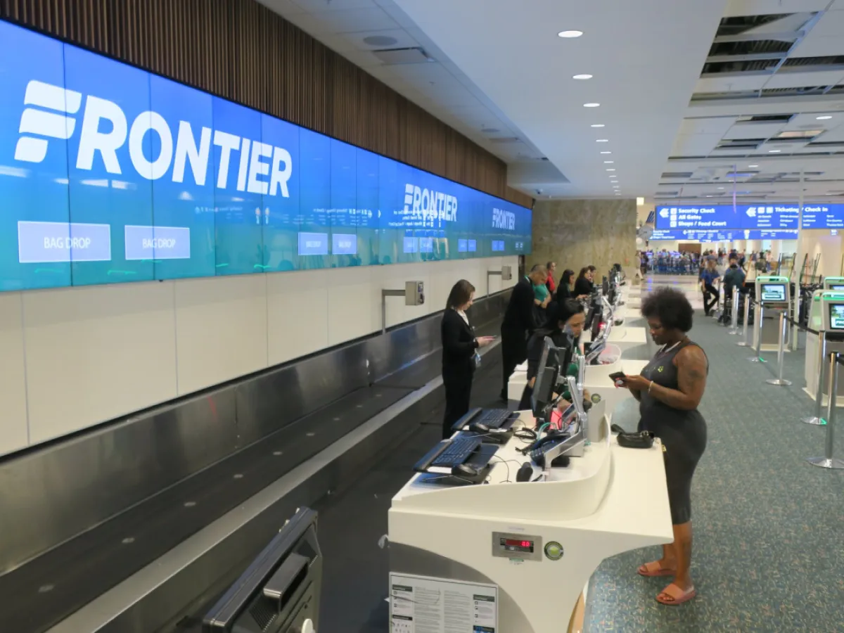 Frontier Airlines information counter