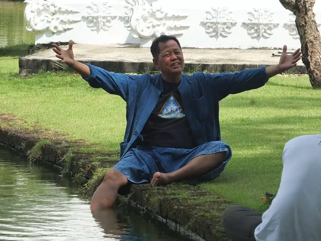 The artist behind Chiang Rai's White Temple, Chalermchai Kositpipat