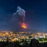 The eruption began at 3:50 AM local time, following volcanic tremors detected around midnight