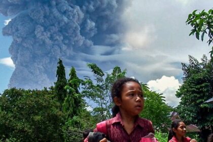 Mount Lewotobi Laki-Laki erupts, Bali, Indonesia