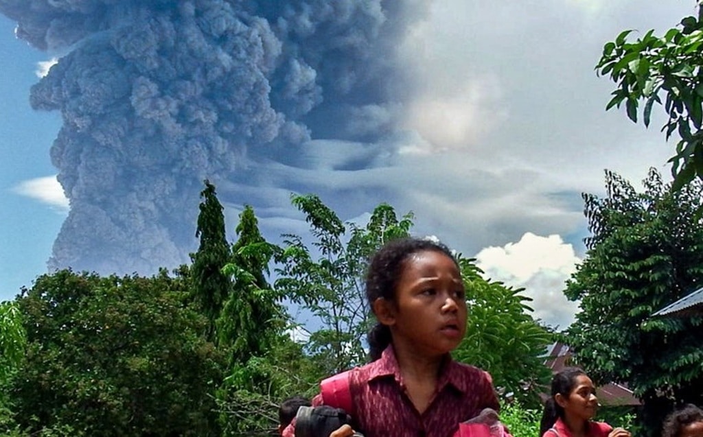 Mount Lewotobi Laki-Laki erupts, Bali, Indonesia