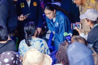 Prime Minister Paetongtarn Shinawatra visits flood victions in Chiang Rai Province