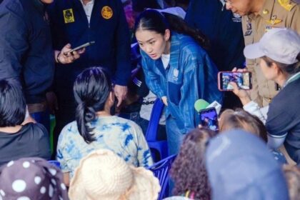 Prime Minister Paetongtarn Shinawatra visits flood victions in Chiang Rai Province