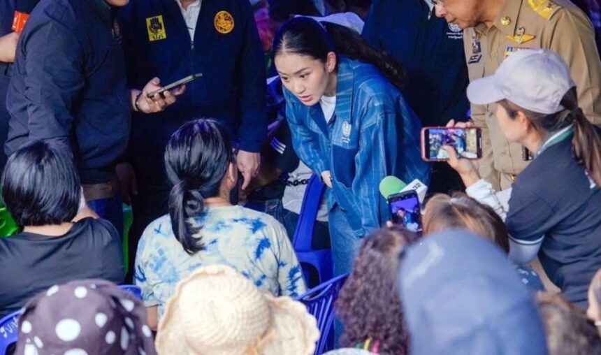 Prime Minister Paetongtarn Shinawatra visits flood victions in Chiang Rai Province