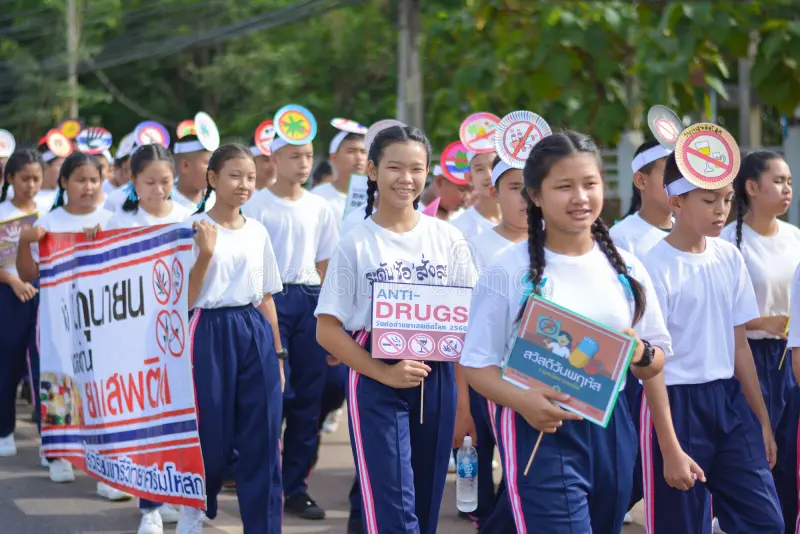 students anti drugs thailand