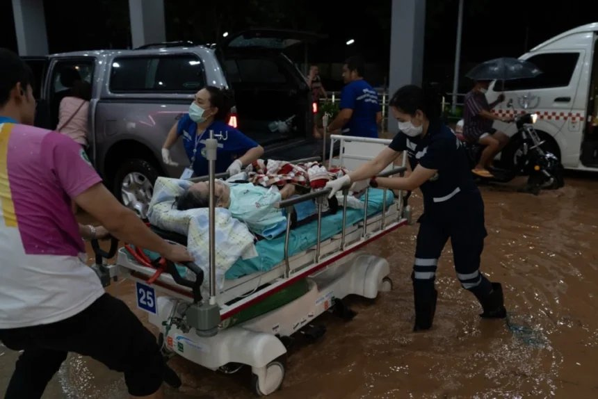 Flash Floods Force Hospital Evacuations in Northern Thailand