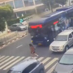 Student Survives Being Hit By Bus on Zebra Crossing in Bangkok