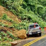 Police Truck Crushed By Rocks