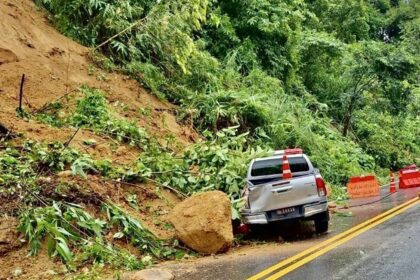 Police Truck Crushed By Rocks