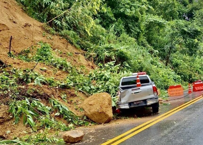 Police Truck Crushed By Rocks