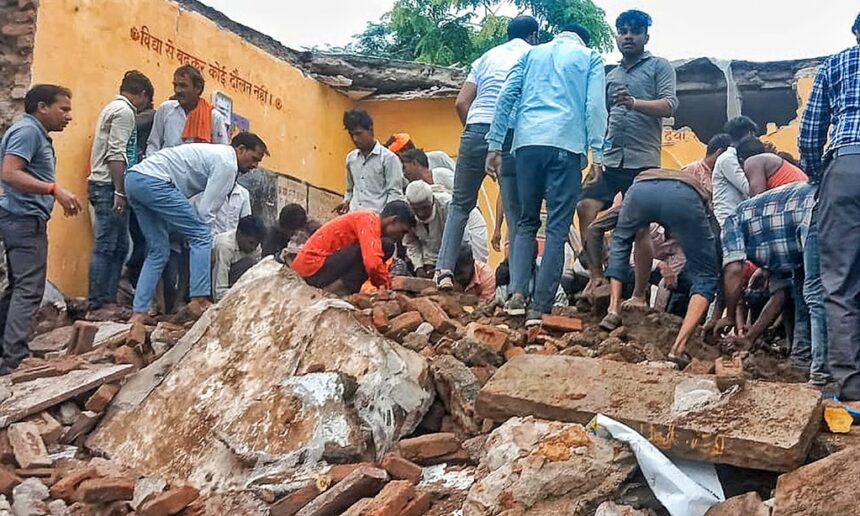 School Roof Collapses in Rajasthan, India