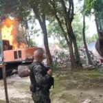 Temple Protestors in Phetchabun Set Fire to Excavator
