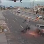 Pickup Runs Red Light Hits and Kills Couple and Their 4-Year-Old Daughter on Motorcycle