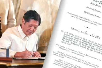 Philippines Marcos Extends Foreign Land Leases Law to 99 Years