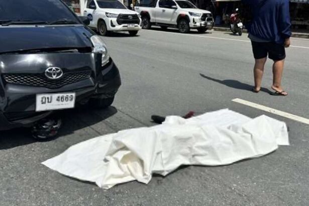 Motorcyclist stuck and killed in Mae Sai Chiang Rai