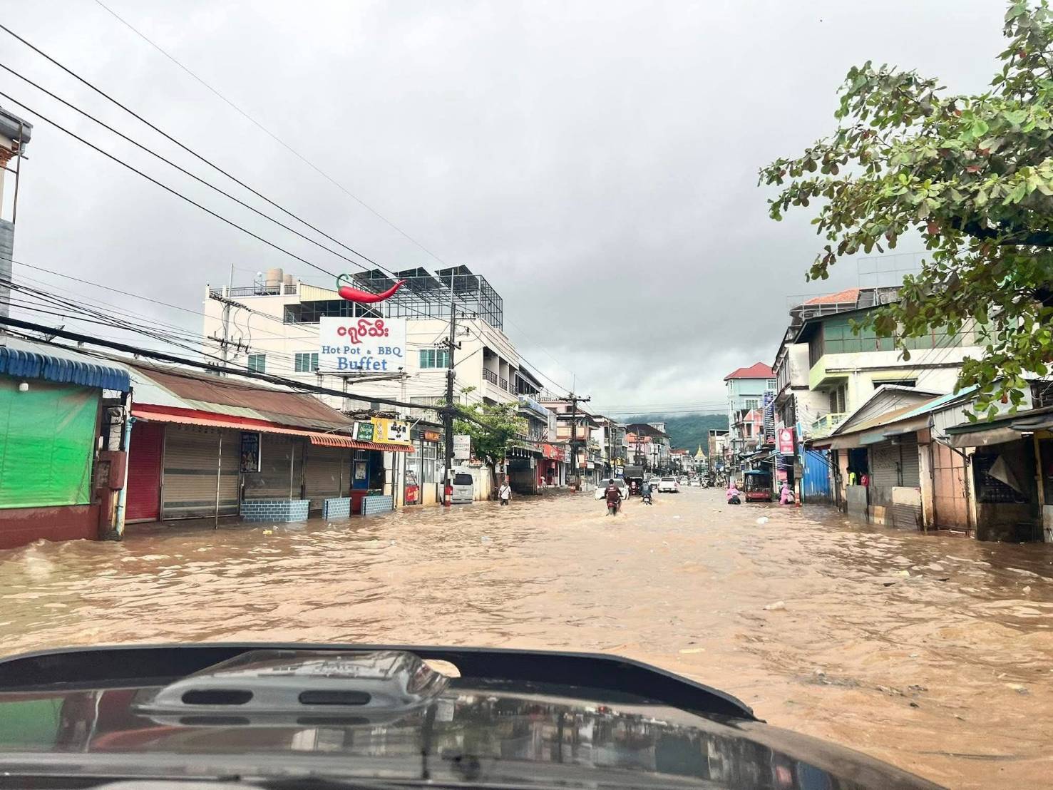 Flooding in central Tachileik
