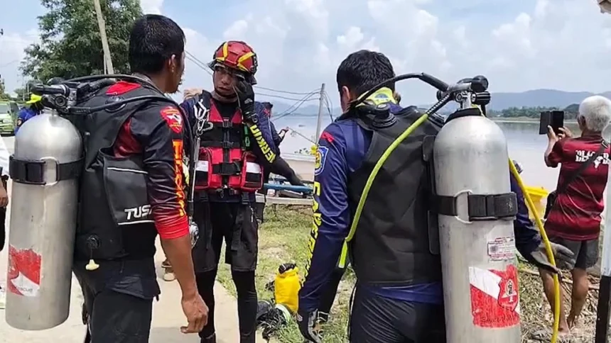 Rescue Workers Search for Missing Diver