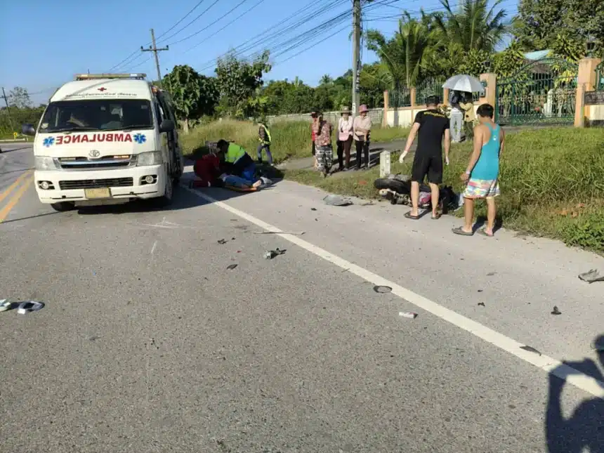 Motorcycle Rider Dies After Crashing into Mazda Pickup in Chiang Rai