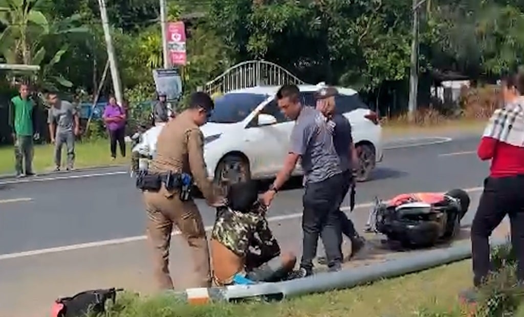 Drug Addict Crashes into Motorcycle