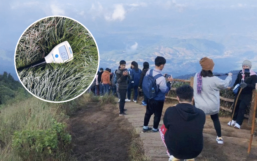 Temperature on Doi Inthanon in Chiang Mai Drops to 3 Degrees