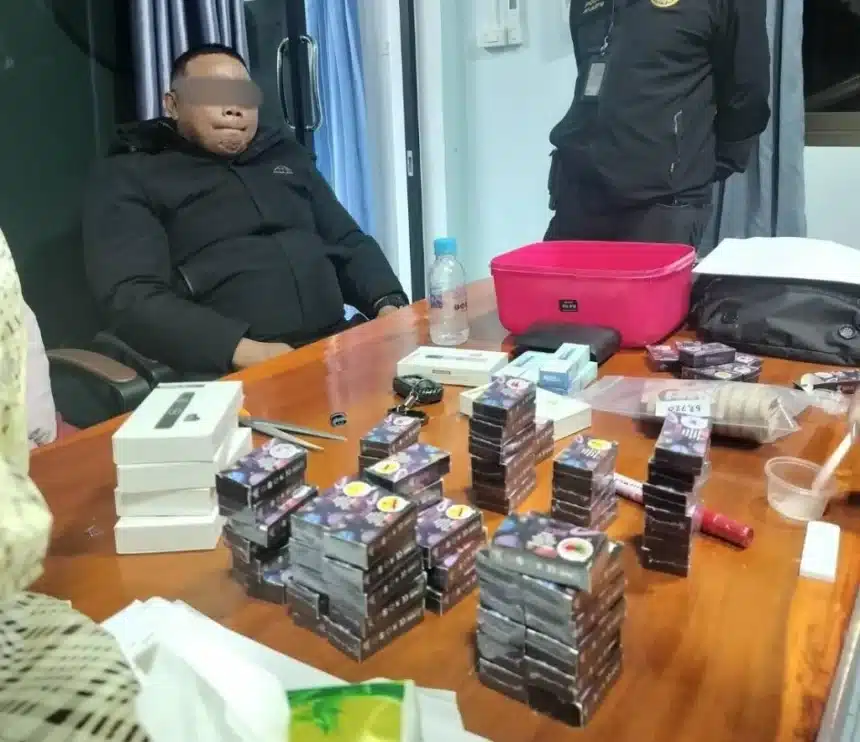 Man Selling ketamine Vape Pods Busted in Mae Sai, Chiang Rai