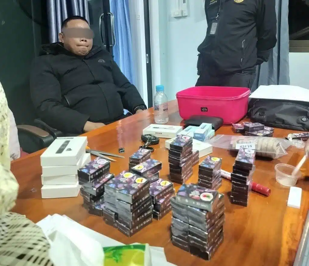 Man Selling ketamine Vape Pods Busted in Mae Sai, Chiang Rai