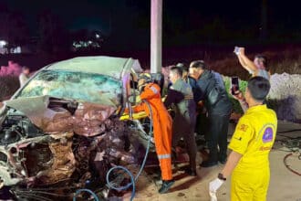 Pickup Truck Crash Head-on in Chiang Rai