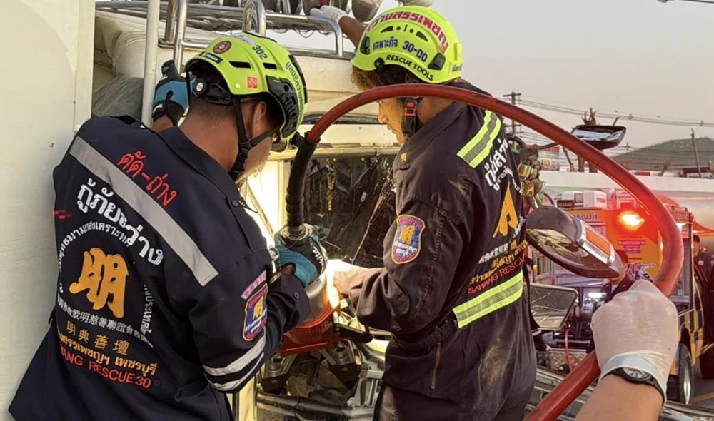 Passenger Bus Crashes into Freight Truck